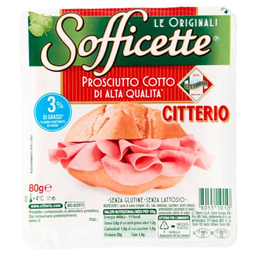 Citterio Sofficette Prosciutto Cotto di Alta Qualità 80 g