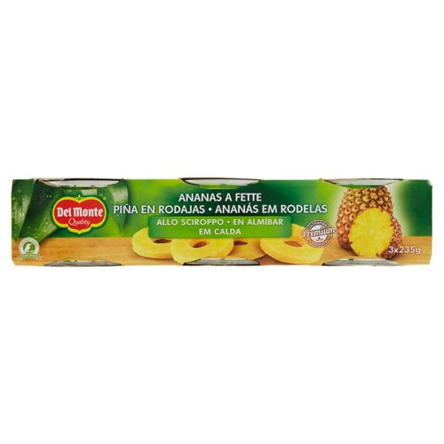 Del Monte Ananas a Fette allo Sciroppo 3 x 235 g