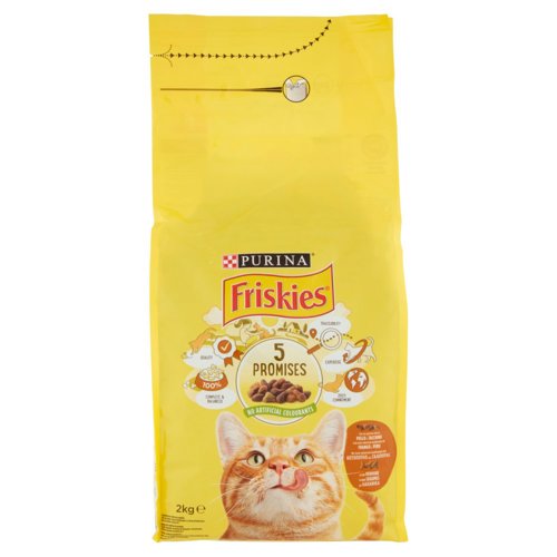 PURINA FRISKIES Gatto Adult Con un gustoso mix di Pollo e Tacchino e con verdure 2Kg