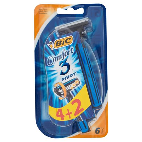 Bic Comfort 3 Pivot Rasoi 3 Lame Usa e Getta, 6 pezzi