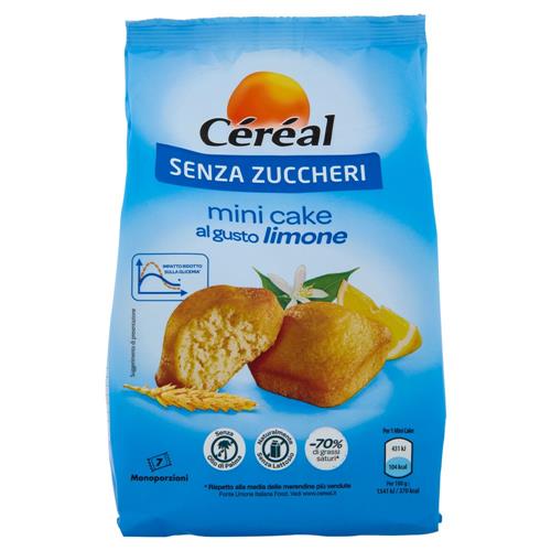 Céréal, Mini Cake gusto Limone, Senza Zuccheri, Senza Lattosio, Senza Olio di Palma - 7x28 g