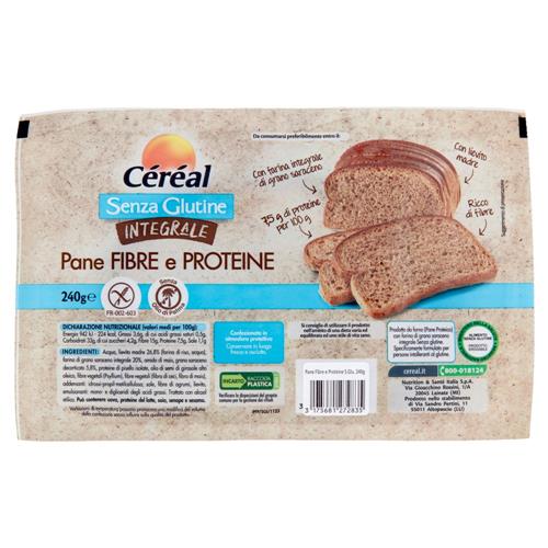 Céréal Pane Fibre e Proteine senza Glutine Integrale, Senza olio di palma e Senza lattosio - 240g