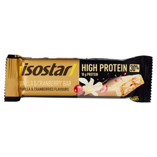 Isostad Vanilla & Cranberry High Protein Bar 30%, barretta proteica, gusto vaniglia e mirtilli - 55g