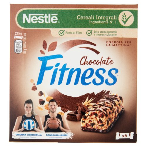 FITNESS Chocolate Barrette Cereali Integrali con Cioccolato 6 pezzi da 23,5 g