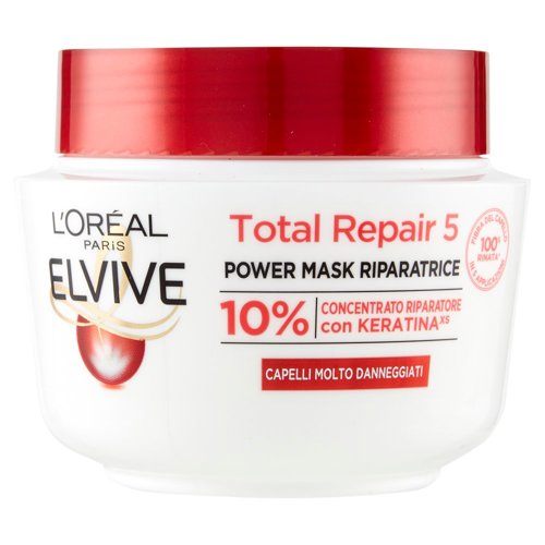 L'Oréal Paris Maschera Capelli Elvive Total Repair 5, Ricostituente per Capelli Sciupati 300 ml