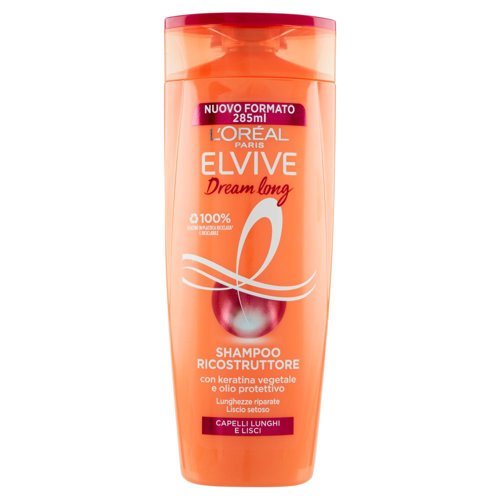 L'Oréal Paris Shampoo Elvive Dream Long, Per Capelli Lisci, 285 ml