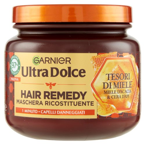 Garnier Ultra Dolce Hair Remedy Maschera per Capelli Ricostituente Tesori di Miele, 340 ml