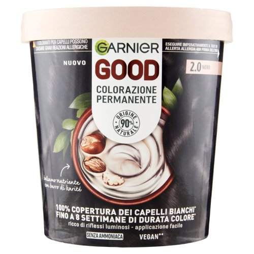 Garnier GOOD 2.0 Nero, colorazione permanente senza ammoniaca, 90% origine naturale