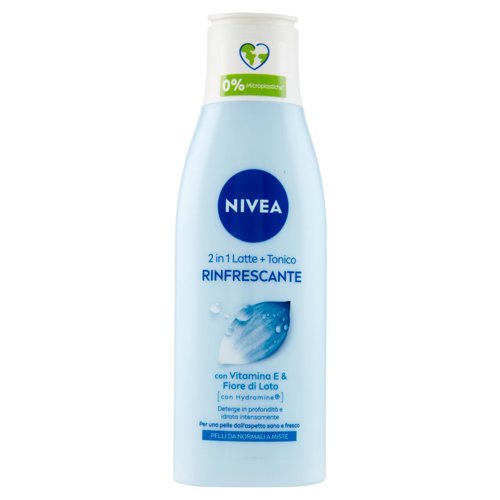 Nivea 2 in 1 Latte + Tonico Rinfrescante Pelli da Normali a Miste 200 ml