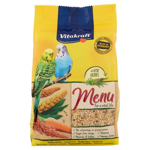 Vitakraft Menu Pappagallini ondulati - Alimento completo 500 g