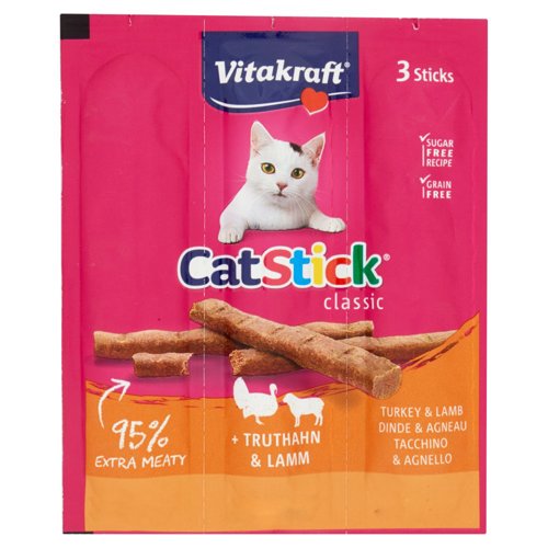 Vitakraft CatStick classic Tacchino & Agnello 3 Sticks 18 g