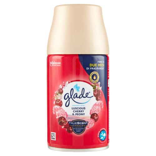 Glade Automatic Spray Ricarica, Profumatore per Ambienti, Fragranza Luscious Cherry & Peony 269ml