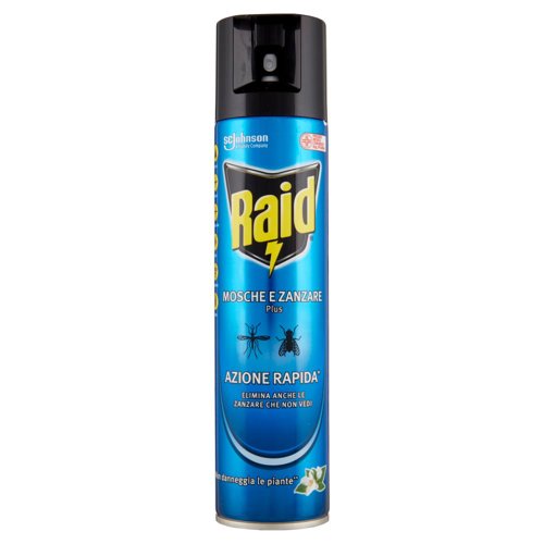 Raid Mosche e Zanzare Spray Insetticida, Antizanzare e Antimosche, Azione Rapida, 400 ml