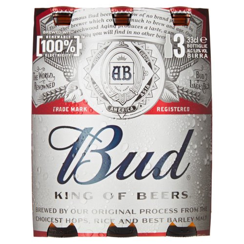 BUD Birra lager americana bottiglia 3x33cl