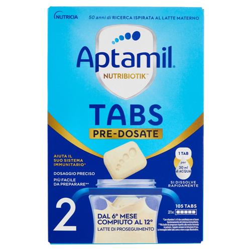 APTAMIL Nutribiotik Tabs 2,Latte di proseguimento in Tabs, dal 6° mese compiuto al 12°, 21 bustine