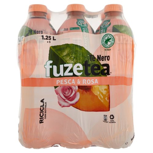 FUZE TEA, Tè Nero Pesca con una nota di Rosa PET 6 x 1,25L 