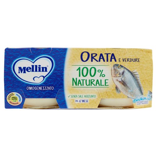 Mellin Orata e Verdure 100% Naturale Omogeneizzato 2 x 80 g