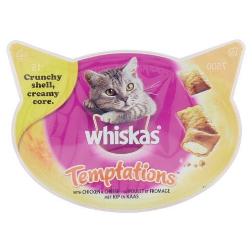 Whiskas Temptations Snack Gatto con Pollo e Formaggio 60 g