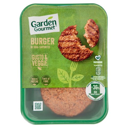 GARDEN GOURMET Burger Vegetariano di Soia Saporito 2 pezzi 150 g