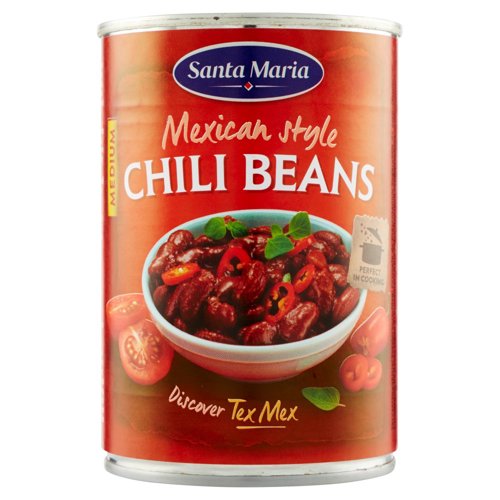 Santa Maria Tex Mex Mexican style Chili Beans Medium 410 g