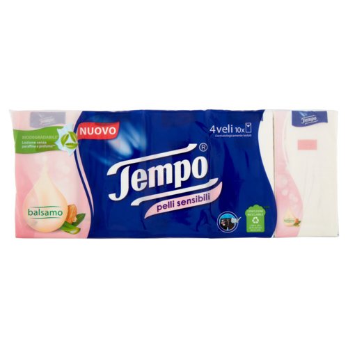 Tempo pelli sensibili Fazzoletti 4 veli 10 pz