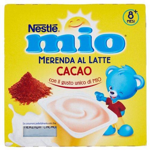 NESTLÉ MIO Merenda al Latte Cacao da 8 mesi 4 vasetti da 100 g