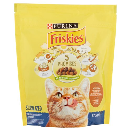 PURINA FRISKIES Gatto Sterilizzati Con un gustoso mix di Pollo e Tacchino e con verdure 375 g