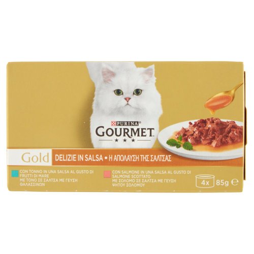 PURINA GOURMET Gold Delizie in Salsa Salmone / Tonno 4x85g