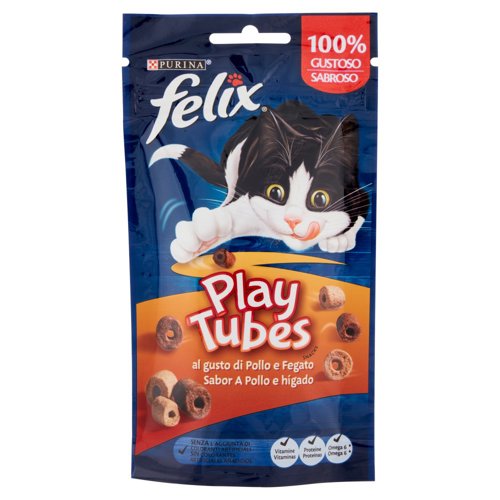 PURINA FELIX Playtubes Snack Gatto al Gusto di Pollo e Fegato busta 50g