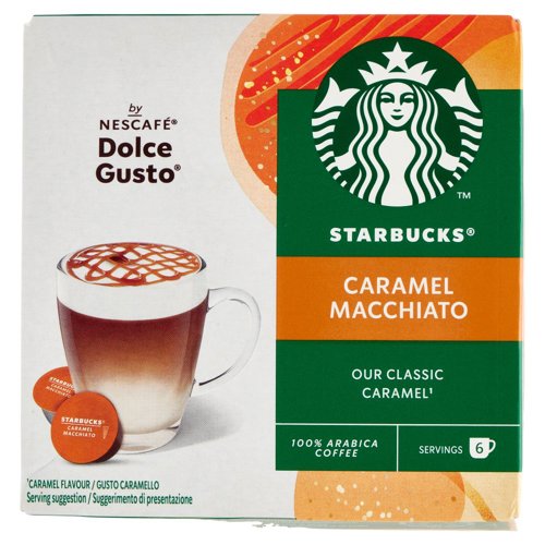 STARBUCKS Caramel Macchiato by Nescafé Dolce Gusto Latte Caramello e Caffè 12 Capsule 127,8 g