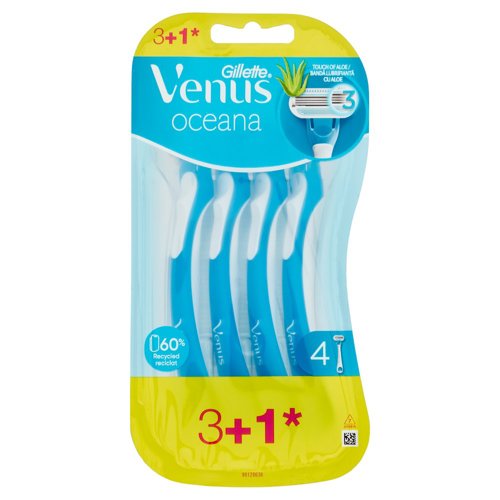 Gillette Rasoio da Donna Usa e Getta Venus Oceana - 3 Rasoi + 1 Gratis = 4 Rasoi