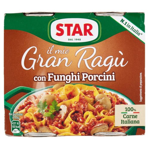 Star il mio Gran Ragù con Funghi Porcini 2 x 180 g