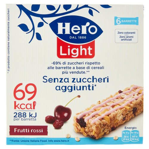 Hero Light Barrette Frutti rossi 6 x 20 g