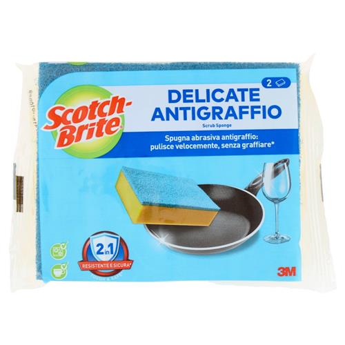 Scotch-Brite® Spugna abrasiva delicata antigraffio, 2 pezzi