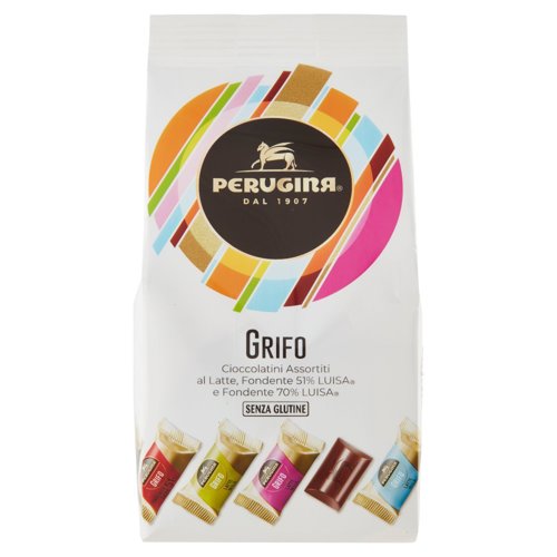 PERUGINA Grifo Assortito Cioccolatini Fondenti e al Latte sacchetto 180 g