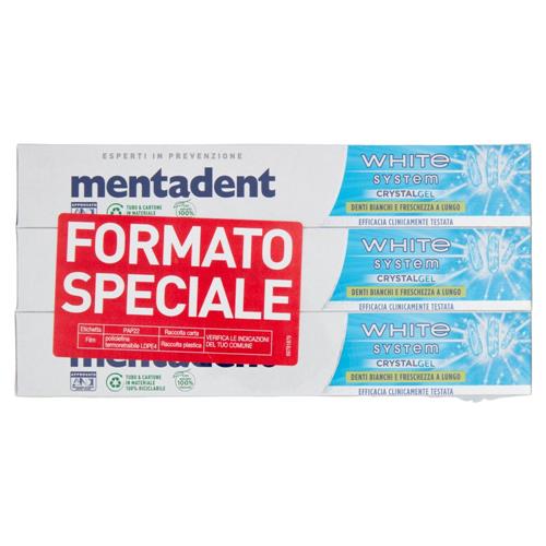 Mentadent White System Crystalgel 3 x 75 ml