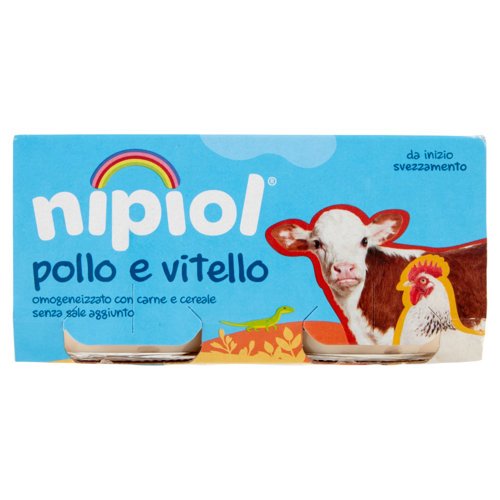 nipiol pollo e vitello omogeneizzato con carne e cereale 2 x 80 g