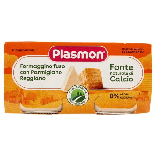 Plasmon Omogeneizzato Formaggino fuso con Parmigiano Reggiano 2 x 80 g