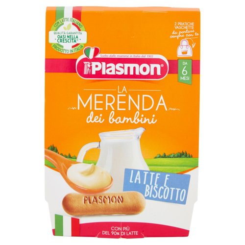 Plasmon la Merenda dei bambini Latte e Biscotto 2 x 120 g