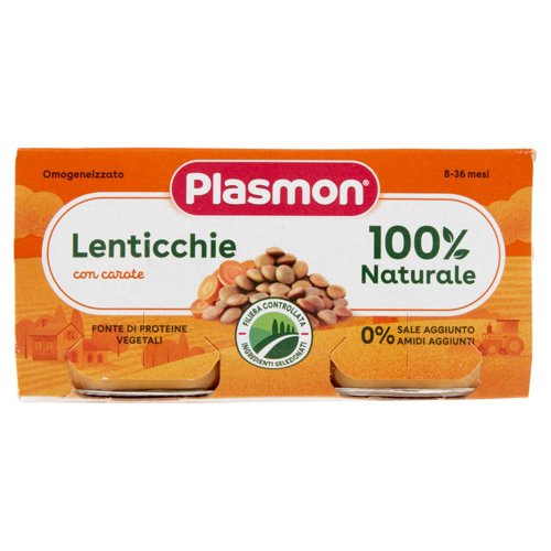 Plasmon Omogeneizzato Lenticchie con carote 2 x 80 g