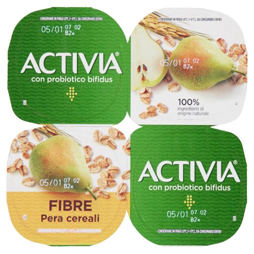 Activia Fibre Pera cereali 4 x 125 g