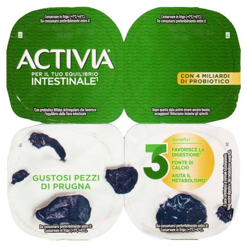 ACTIVIA Yogurt con Probiotico Bifidus, gusto Prugna, 4x125g