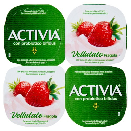 ACTIVIA Vellutato Fragola 4 vasetti x 125 g