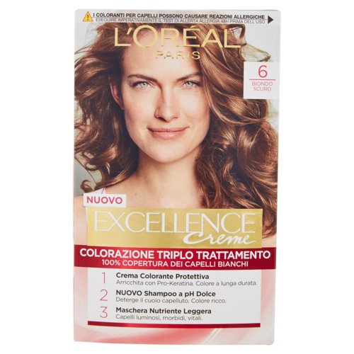 L'Oréal Paris Excellence, Crema colorante triplo trattamento avanzato, 6 Biondo Scuro