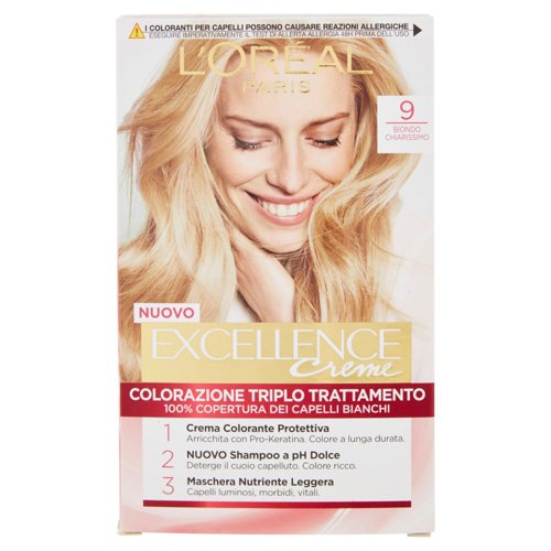 L'Oréal Paris Excellence Crema colorante triplo trattamento avanzato, 9 Biondo Chiarissimo