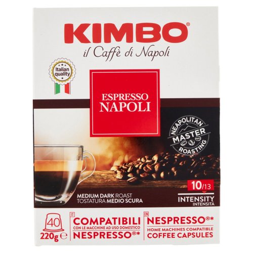 Kimbo Espresso Napoli Compatibili con le Macchine Nespresso* 40 x 5,5 g