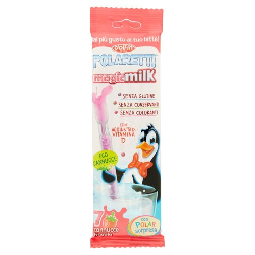 Polaretti magicmilk cannucce fragola 7 x 6,5 g