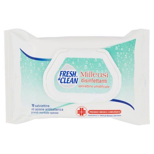 Fresh & Clean Milleusi disinfettanti salviettine umidificate 20 pz