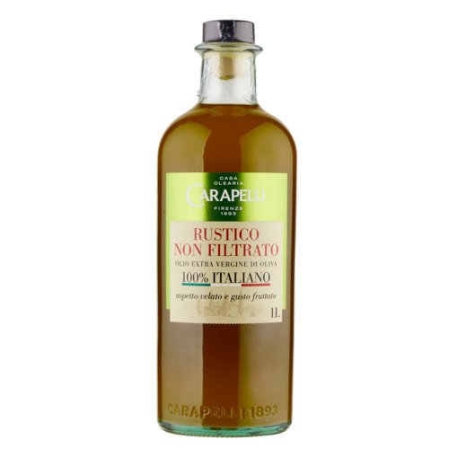 Carapelli Rustico Non Filtrato Olio Extra Vergine di Oliva 100% Italiano 1,00 L