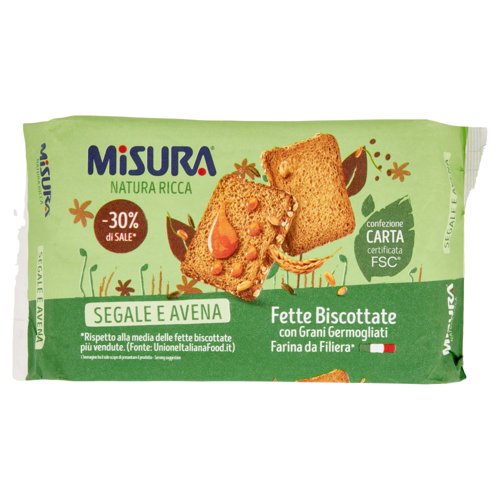 Misura Natura Ricca Fette Biscottate con Grani Germogliati 320 g